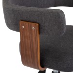 vidaXL Scaune de bucătărie, 2 buc., gri, lemn curbat și textil
