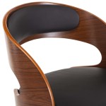 vidaXL Scaune pivotante, 2 buc. negru, lemn curbat & piele ecologică