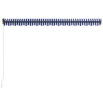 vidaXL Copertină retractabilă manual, albastru și alb, 450x300 cm vidaXL Copertină retractabilă manual, albastru și alb, 450x300 cm