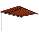 vidaXL Copertină retractabilă manual, portocaliu & maro, 450x300 cm vidaXL Copertină retractabilă manual, portocaliu & maro, 450x300 cm