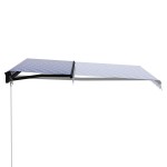 vidaXL Copertină retractabilă manual cu LED, albastru/alb, 300x250 cm