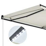 vidaXL Copertină retractabilă manual cu LED, crem, 300 x 250 cm