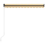 vidaXL Copertină retractabilă manual cu LED, galben/alb, 300 x 250 cm vidaXL Copertină retractabilă manual cu LED, galben/alb, 300 x 250 cm
