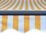 vidaXL Copertină retractabilă manual cu LED, galben/alb, 300 x 250 cm vidaXL Copertină retractabilă manual cu LED, galben/alb, 300 x 250 cm