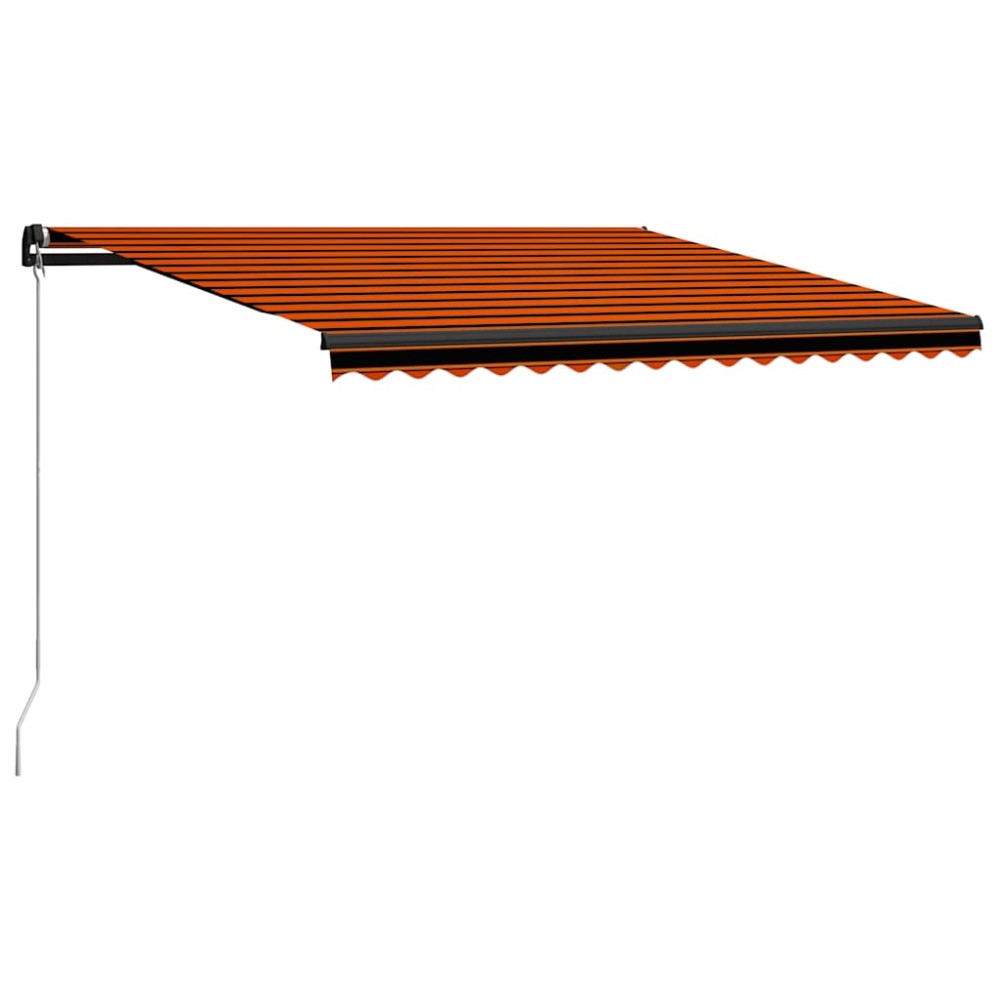 vidaXL Copertină retractabilă manual LED portocaliu/maro, 450 x 300 cm