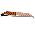 vidaXL Copertină retractabilă manual LED portocaliu/maro, 450 x 300 cm vidaXL Copertină retractabilă manual LED portocaliu/maro, 450 x 300 cm