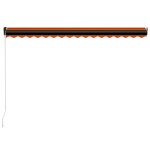 vidaXL Copertină retractabilă manual LED portocaliu/maro, 450 x 300 cm vidaXL Copertină retractabilă manual LED portocaliu/maro, 450 x 300 cm
