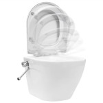 vidaXL Vas de toaletă suspendat cu rezervor încastrat, alb, ceramică vidaXL Vas de toaletă suspendat cu rezervor încastrat, alb, ceramică