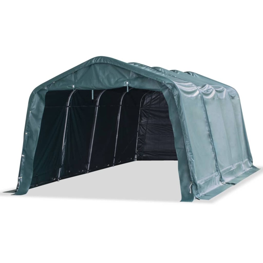 vidaXL Cort mobil pentru animale verde închis 3,3x6,4m PVC 550g/m²