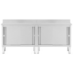 vidaXL Mese lucru uși glisante 2 buc. 200x50x(95-97)cm oțel inoxidabil vidaXL Mese lucru uși glisante 2 buc. 200x50x(95-97)cm oțel inoxidabil