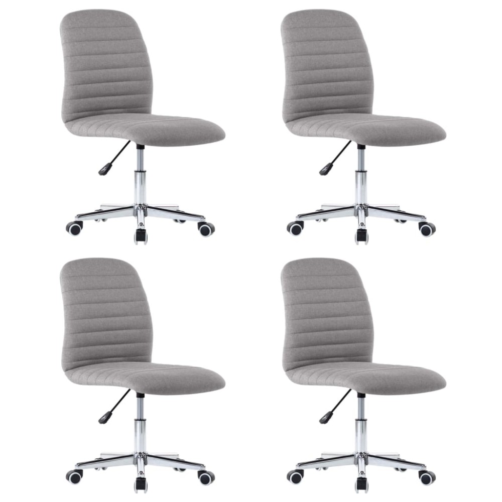 vidaXL Scaune de bucătărie pivotante, 4 buc., gri deschis, textil