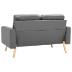 vidaXL Set de canapele, 2 piese, gri deschis, material textil