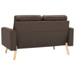 vidaXL Set de canapele, 2 piese, maro, material textil vidaXL Set de canapele, 2 piese, maro, material textil