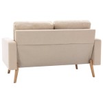 vidaXL Set de canapele, 2 piese, crem, material textil vidaXL Set de canapele, 2 piese, crem, material textil