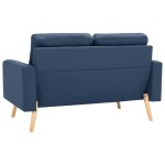 vidaXL Set de canapele, 2 piese, albastru, material textil vidaXL Set de canapele, 2 piese, albastru, material textil
