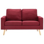 vidaXL Set de canapele, 2 piese, roșu vin, material textil vidaXL Set de canapele, 2 piese, roșu vin, material textil