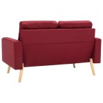 vidaXL Set de canapele, 2 piese, roșu vin, material textil vidaXL Set de canapele, 2 piese, roșu vin, material textil