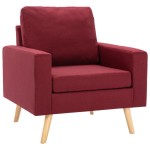 vidaXL Set de canapele, 2 piese, roșu vin, material textil vidaXL Set de canapele, 2 piese, roșu vin, material textil