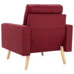 vidaXL Set de canapele, 2 piese, roșu vin, material textil vidaXL Set de canapele, 2 piese, roșu vin, material textil