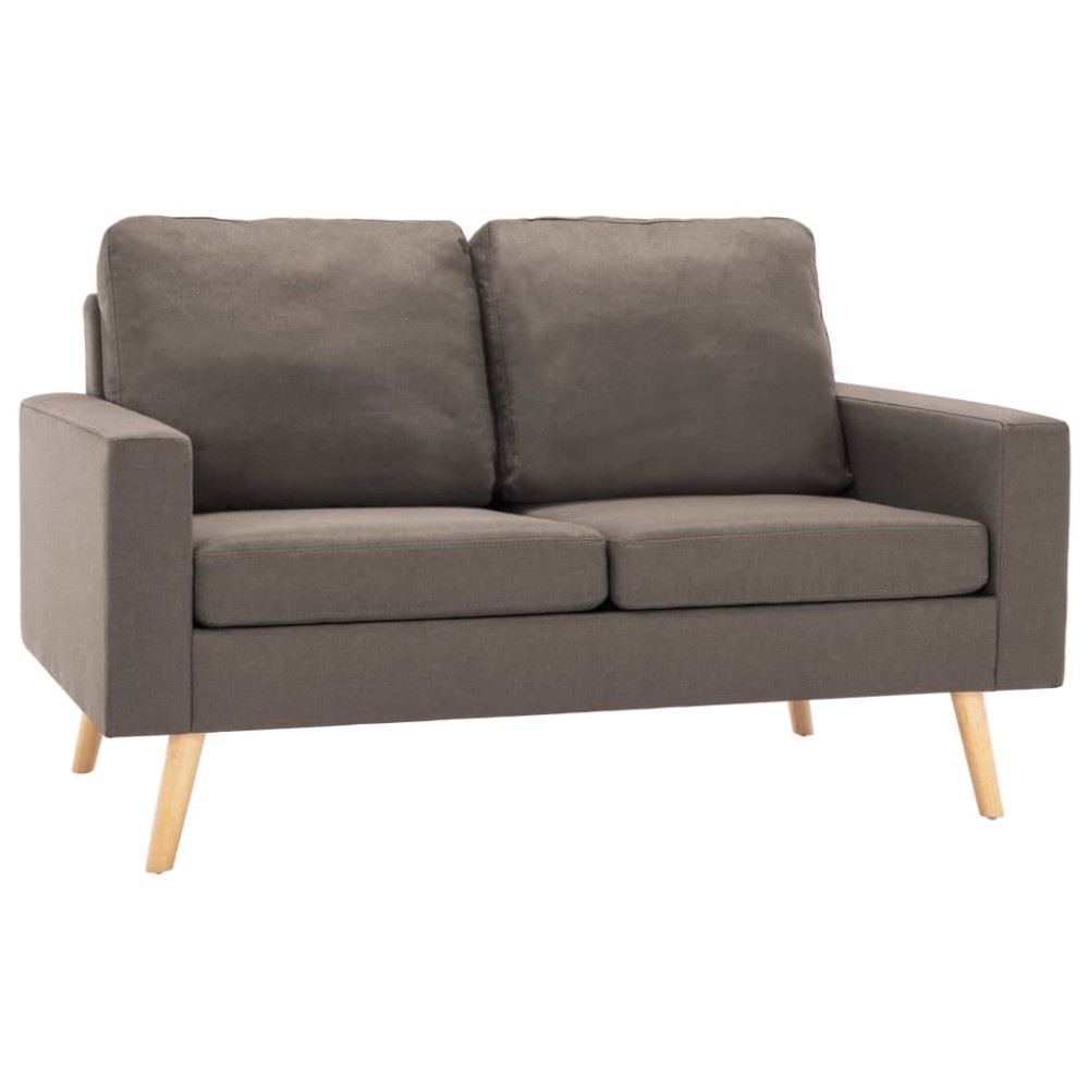 vidaXL Set de canapele, 2 piese, gri taupe, material textil