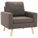 vidaXL Set de canapele, 2 piese, gri taupe, material textil vidaXL Set de canapele, 2 piese, gri taupe, material textil