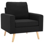 vidaXL Set de canapele, 2 piese, negru, material textil vidaXL Set de canapele, 2 piese, negru, material textil
