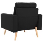vidaXL Set de canapele, 2 piese, negru, material textil vidaXL Set de canapele, 2 piese, negru, material textil