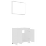 vidaXL Set mobilier de baie, 4 piese, alb, lemn prelucrat