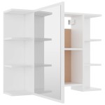 vidaXL Set mobilier de baie, 4 piese, alb, lemn prelucrat
