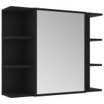 vidaXL Set mobilier de baie, 4 piese, negru, lemn prelucrat