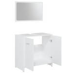 vidaXL Set mobilier de baie, 3 piese, alb, lemn prelucrat