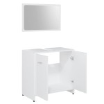 vidaXL Set mobilier de baie, 3 piese, alb, lemn prelucrat