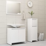 vidaXL Set mobilier de baie, 3 piese, alb, lemn prelucrat vidaXL Set mobilier de baie, 3 piese, alb, lemn prelucrat