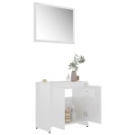 vidaXL Set mobilier de baie, 3 piese, alb extralucios, lemn prelucrat vidaXL Set mobilier de baie, 3 piese, alb extralucios, lemn prelucrat