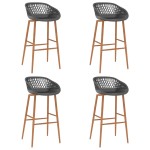 vidaXL Set mobilier de bar, 5 piese, negru și gri