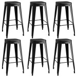 vidaXL Set mobilier de bar, 7 piese, negru