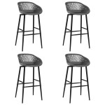 vidaXL Set mobilier de bar, 5 piese, alb și gri vidaXL Set mobilier de bar, 5 piese, alb și gri