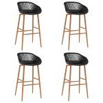 vidaXL Set mobilier de bar, 5 piese, alb și negru vidaXL Set mobilier de bar, 5 piese, alb și negru
