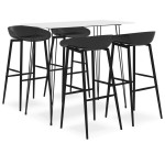 vidaXL Set mobilier de bar, 5 piese, alb și negru vidaXL Set mobilier de bar, 5 piese, alb și negru