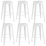 vidaXL Set mobilier de bar, 7 piese, alb