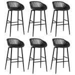 vidaXL Set mobilier de bar, 7 piese, alb și negru vidaXL Set mobilier de bar, 7 piese, alb și negru