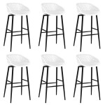 vidaXL Set mobilier de bar, 7 piese, alb vidaXL Set mobilier de bar, 7 piese, alb