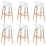 vidaXL Set mobilier de bar, 7 piese, alb vidaXL Set mobilier de bar, 7 piese, alb