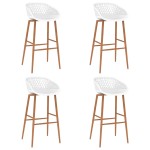vidaXL Set mobilier de bar, 5 piese, alb vidaXL Set mobilier de bar, 5 piese, alb