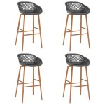 vidaXL Set mobilier de bar, 5 piese, alb și gri vidaXL Set mobilier de bar, 5 piese, alb și gri