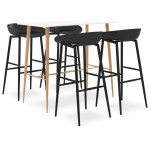 vidaXL Set mobilier de bar, 5 piese, alb și negru vidaXL Set mobilier de bar, 5 piese, alb și negru