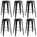 vidaXL Set mobilier de bar, 7 piese, alb și negru vidaXL Set mobilier de bar, 7 piese, alb și negru