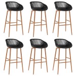 vidaXL Set mobilier de bar, 7 piese, alb și negru vidaXL Set mobilier de bar, 7 piese, alb și negru
