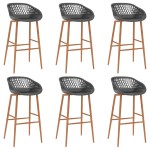 vidaXL Set mobilier de bar, 7 piese, alb și gri vidaXL Set mobilier de bar, 7 piese, alb și gri