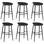 vidaXL Set mobilier de bar, 7 piese, alb și negru vidaXL Set mobilier de bar, 7 piese, alb și negru
